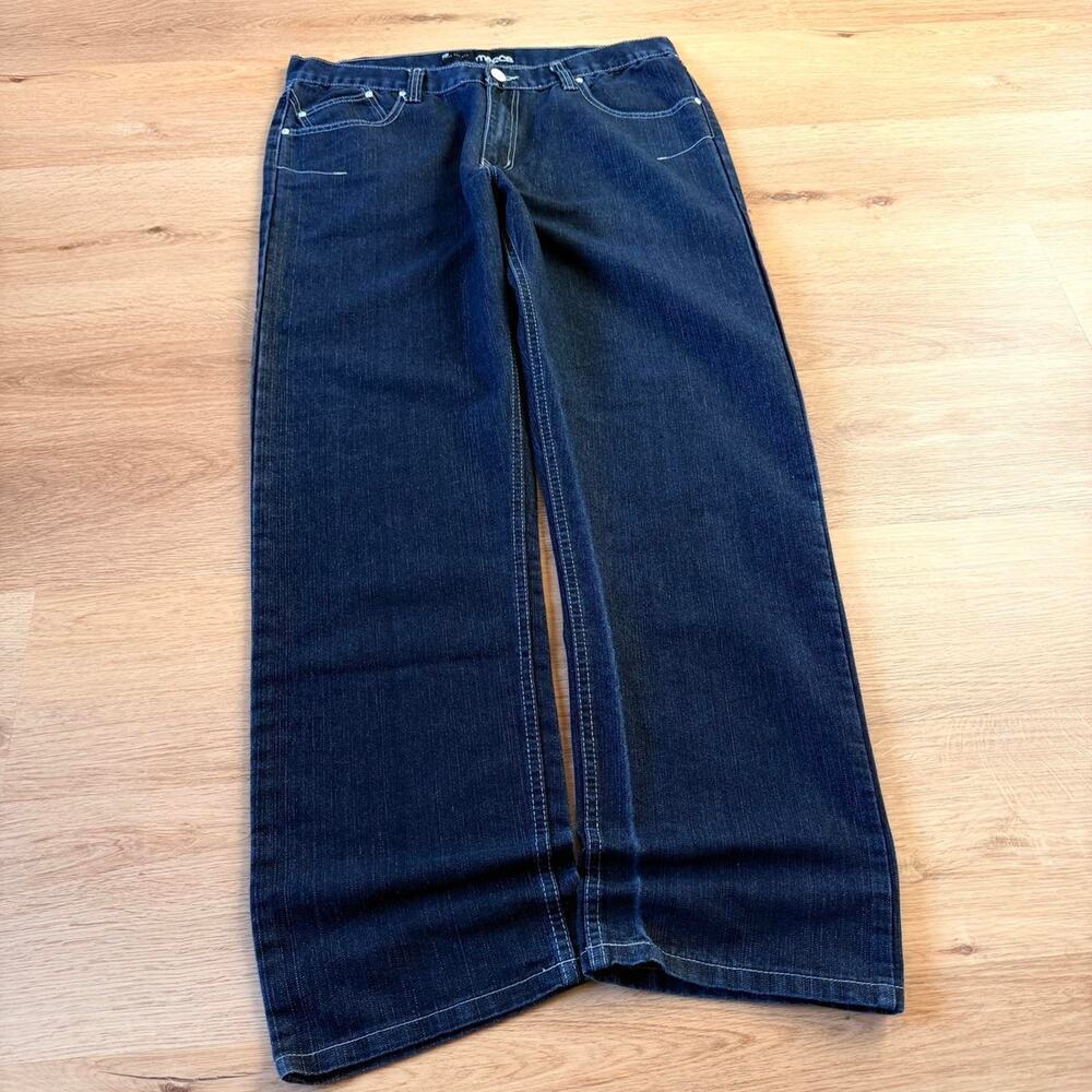 Mecca Men’s Dark Wash Denim Jeans Size 38x34 Relaxed Fit Y2K Streetwear Baggy